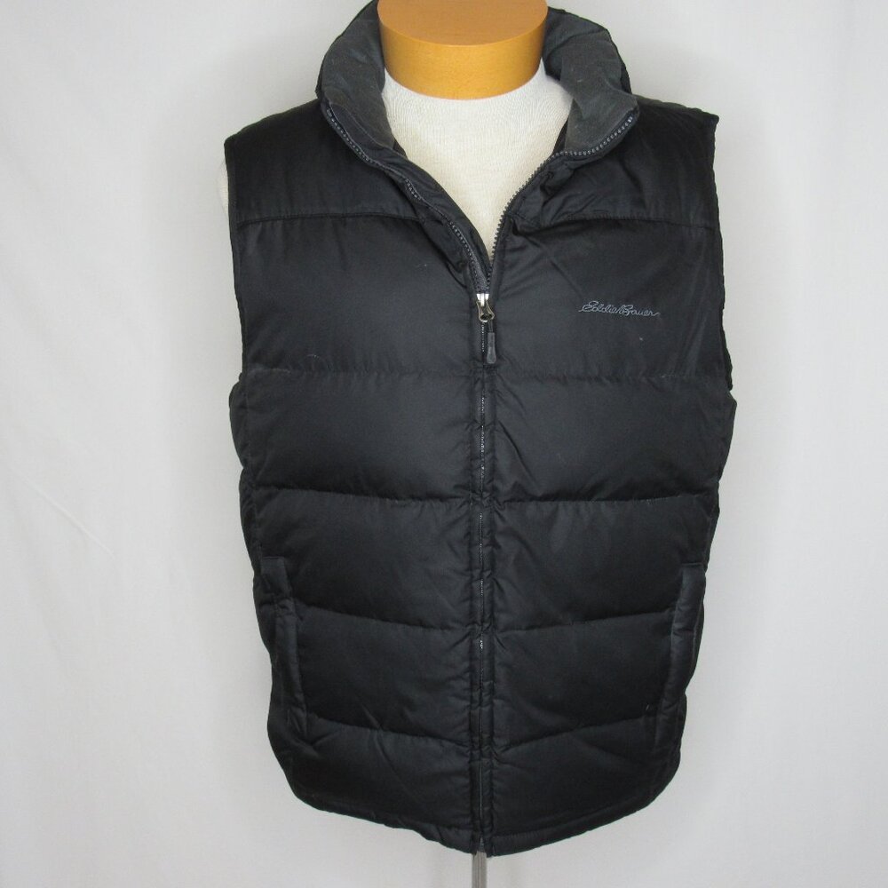 Eddie Bauer Black Goose Down Puffer Vest Men's M Medium